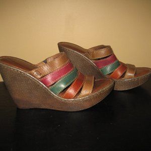 Born Wedge Sandal - Multi Colored - Strappy - Sz 6
